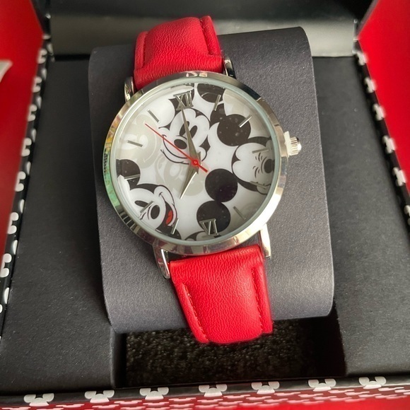 Disney Accessories - Disney Red and Cream Watch with Silver Accents